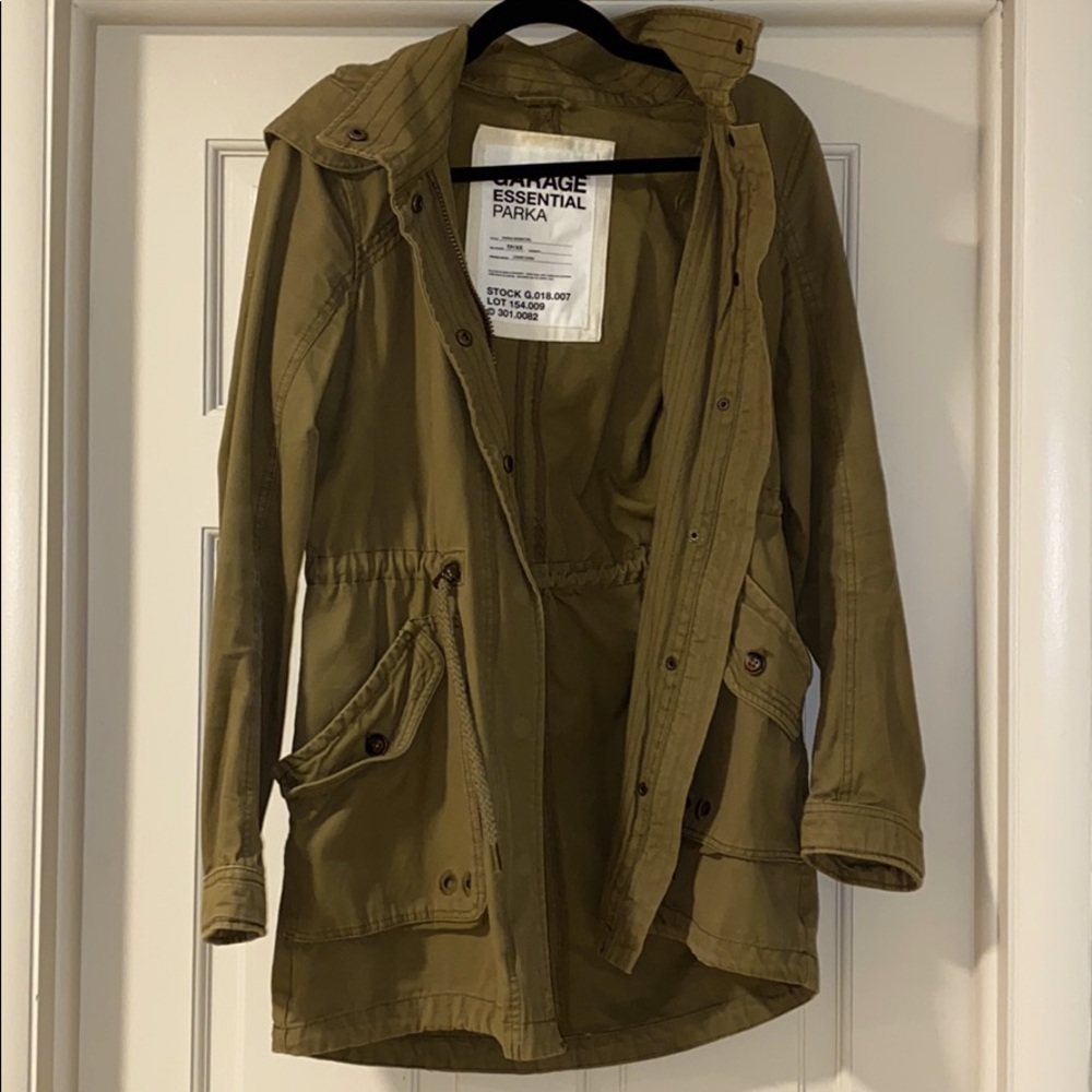 Army green womens utility midlength coat